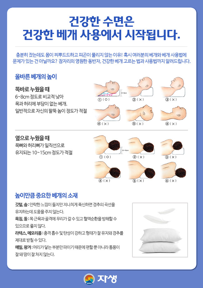 건강한 수면은 건강한 베개 사용에서 시작됩니다. / 충분히 잤는데도 몸이 찌뿌드드하고 피곤이 풀리지 않는 이유!