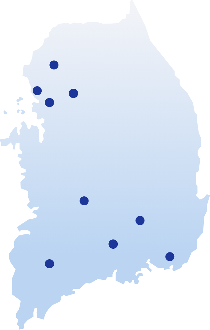 우리나라 지도를 나타낸 일러스트