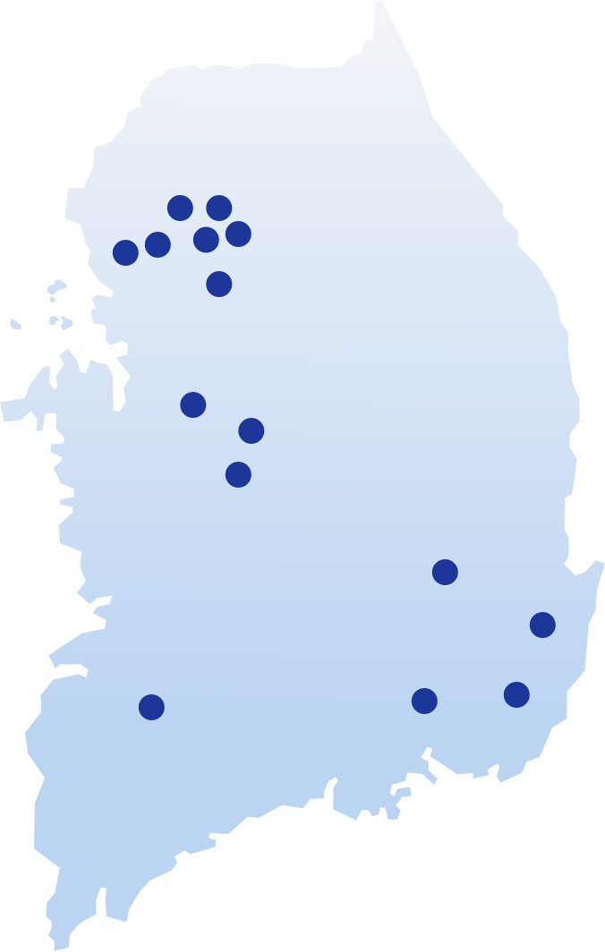 우리나라 지도를 나타낸 일러스트