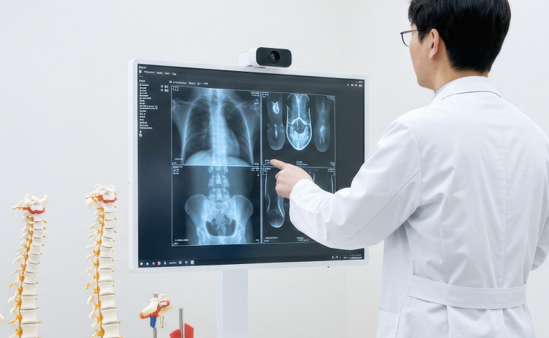 엑스레이 설명하는 의사